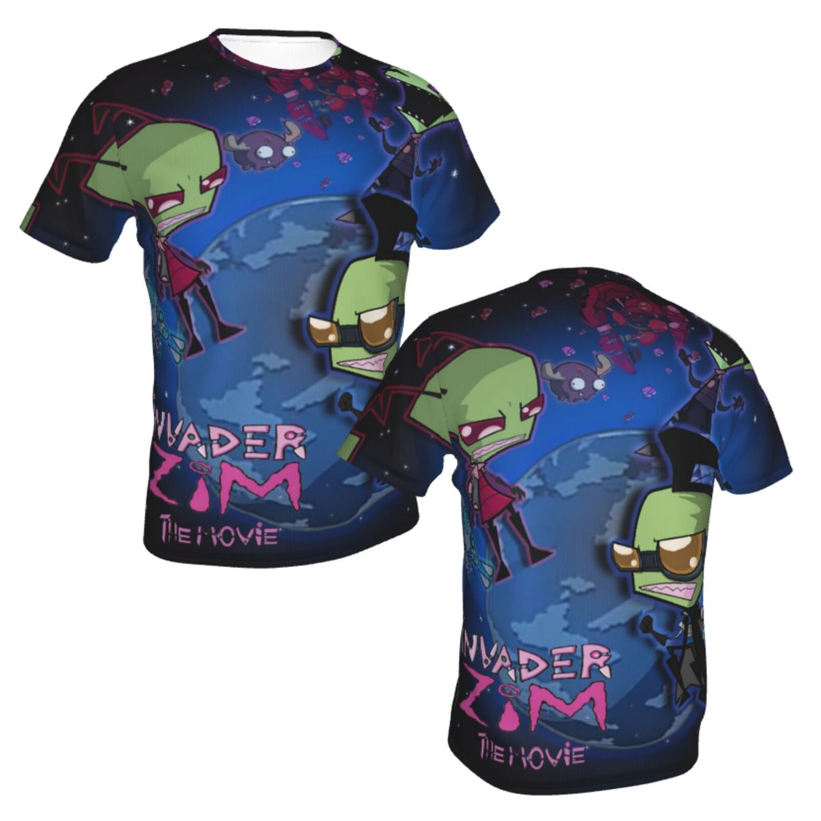Unisex Invader Zim T Shirts 3D Printed Short Sleeve Shirts Casual Graphics Tees For Adult Men Women